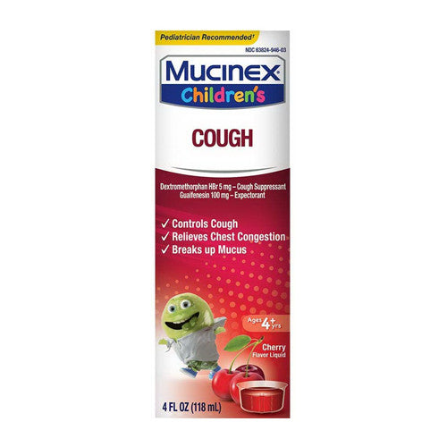 Mucinex Childrens Cough Syrup, Cherry, 4 Oz